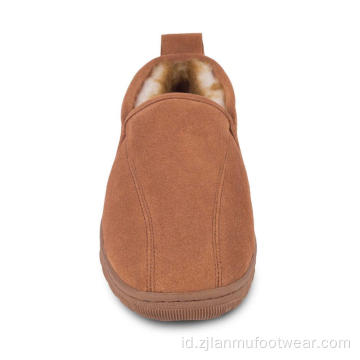 Kulit suede tahan air mens sandal moccasin kulit domba